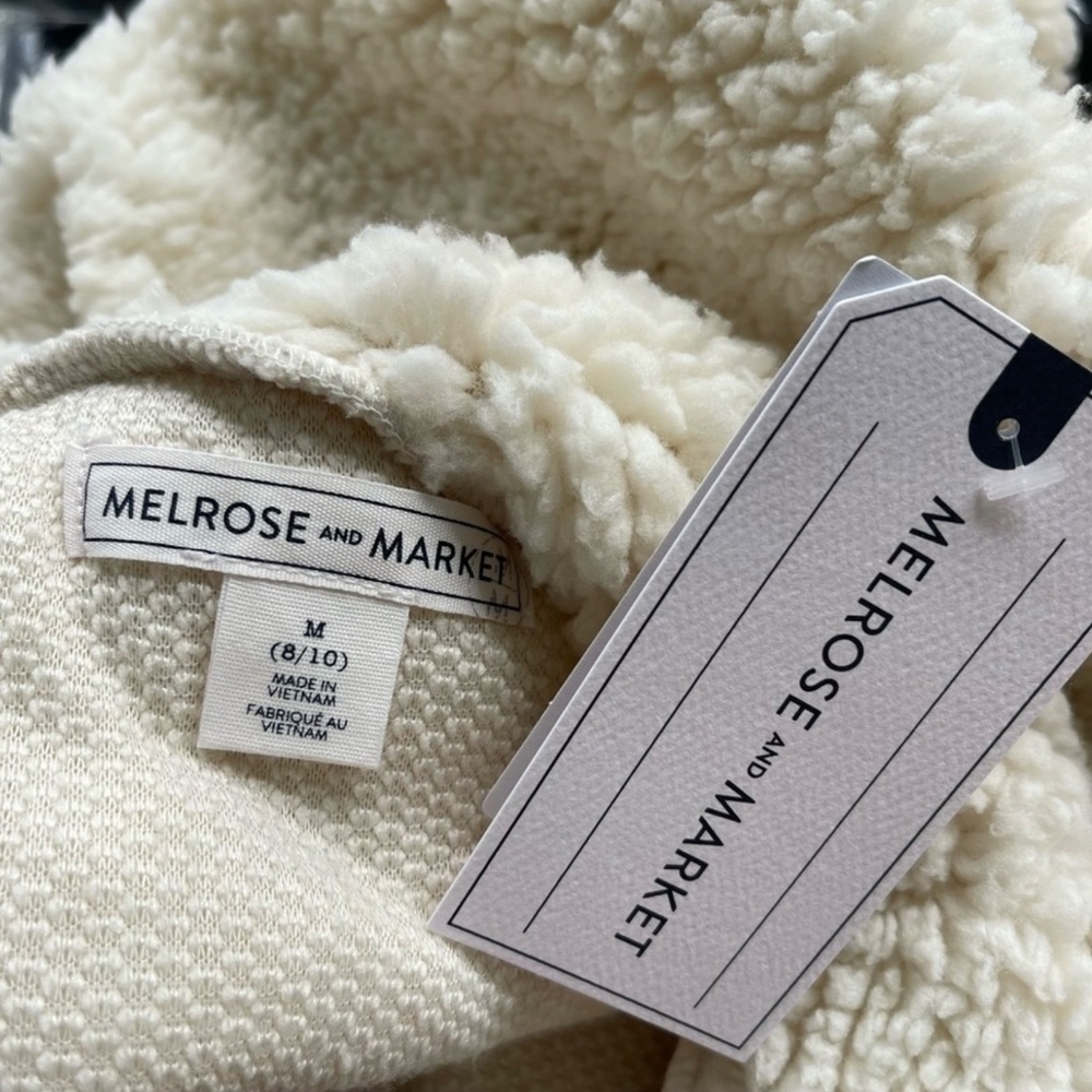 NWT Melrose & Market Nordstrom Vegan Shearling 1/4 Zip Sweater - Picture 9 of 9